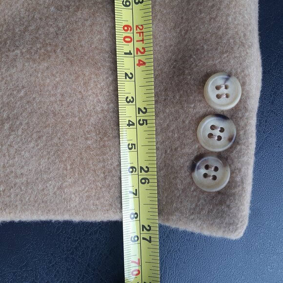 Aquascutum SZ 44R Cashmere & Wool Tan Overcoat - Picture 8 of 16